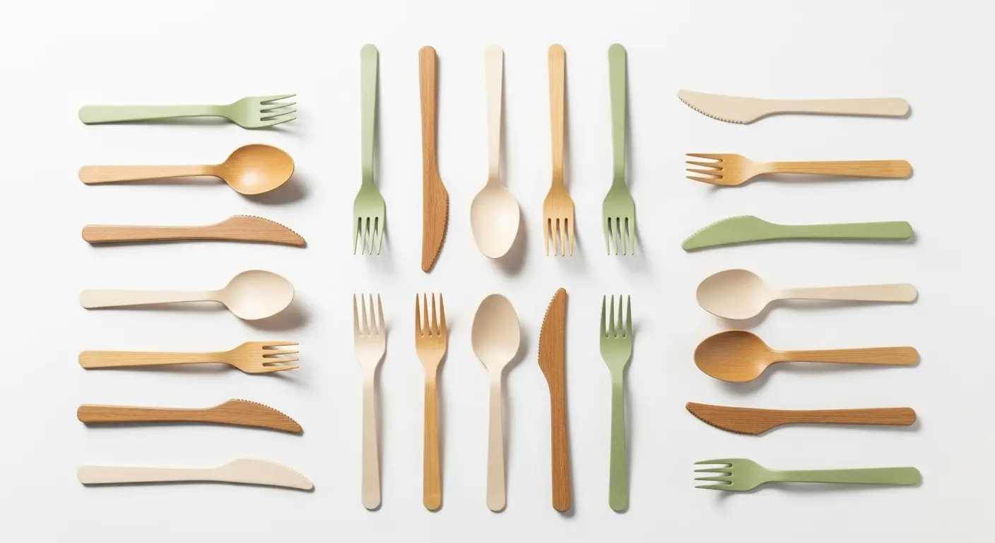 Cubiertos biodegradables - Tenedores y cucharas compostables
